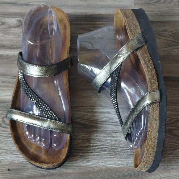 NAOT Hawaii Leather Wedge Sandals Shoes Women's Size 41 US 10 - Picture 1 of 4